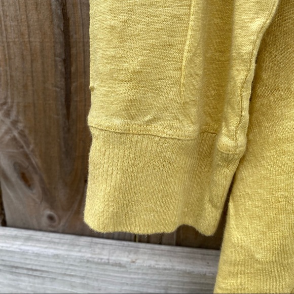 Eileen Fisher Dark Butter Yellow Linen Top with Pocket Accent - Picture 3 of 7